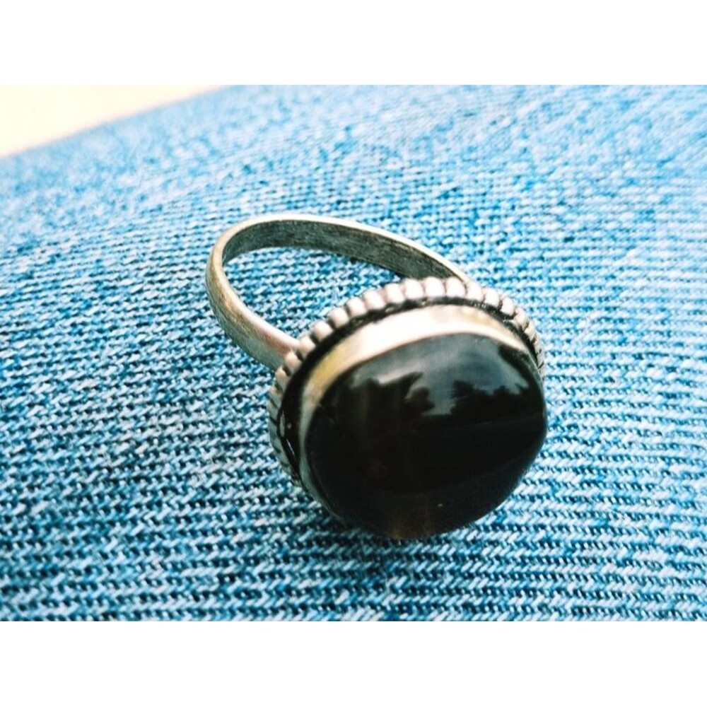 Boho versatile whimsygoth casual onyx ring size 8